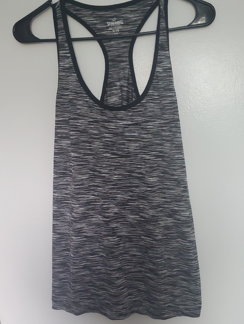 Spalding Women's Black & Gray Space-Dye Racerback Tank Top